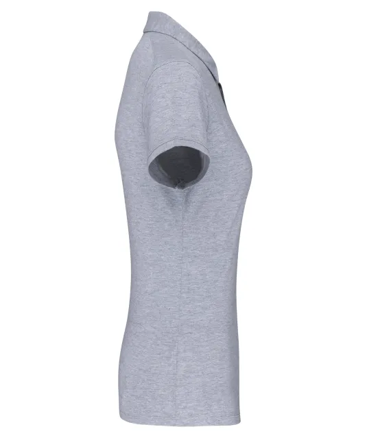 K263 - Damespolo korte mouwen van jersey Oxford Grey