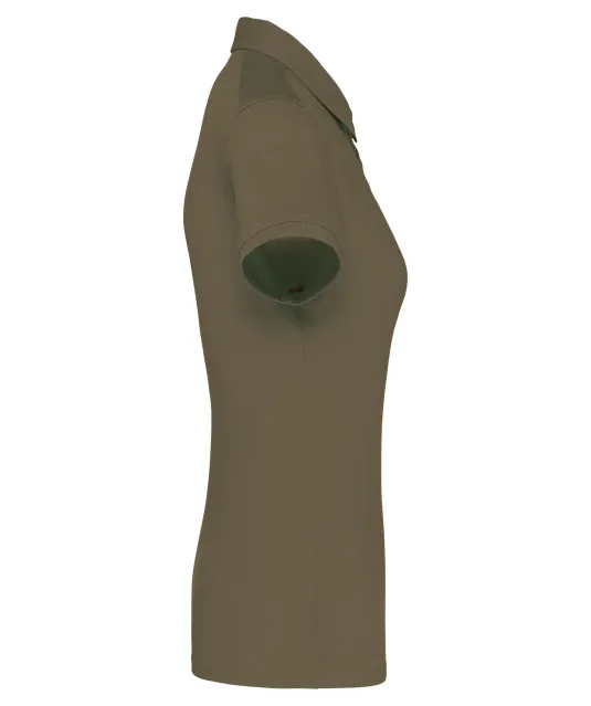 K263 - Damespolo korte mouwen van jersey Light khaki