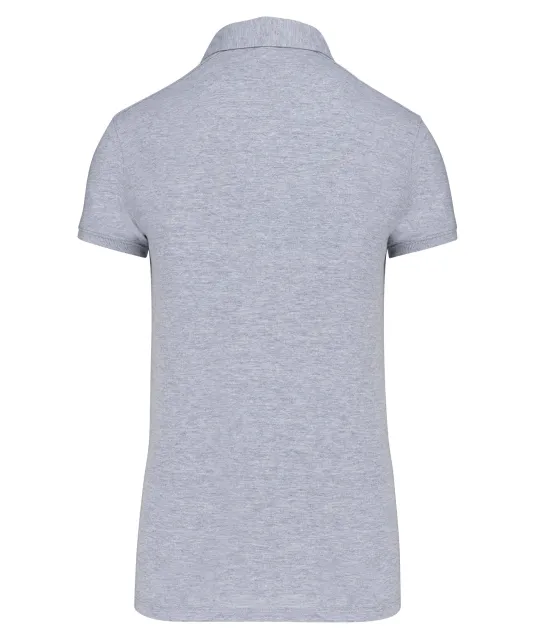 K263 - Damespolo korte mouwen van jersey Oxford Grey