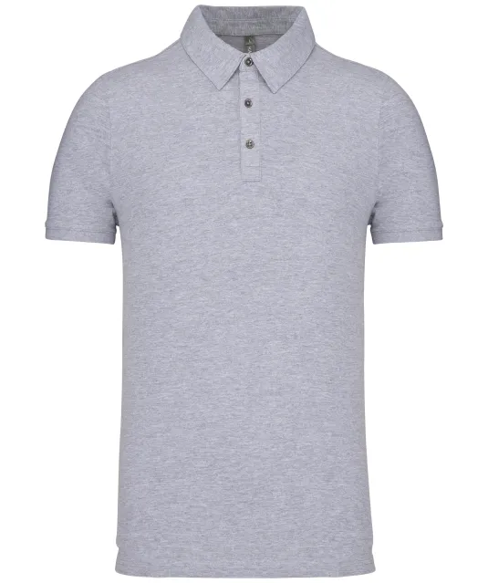 K262 - Herenpolo korte mouwen van jersey Oxford Grey