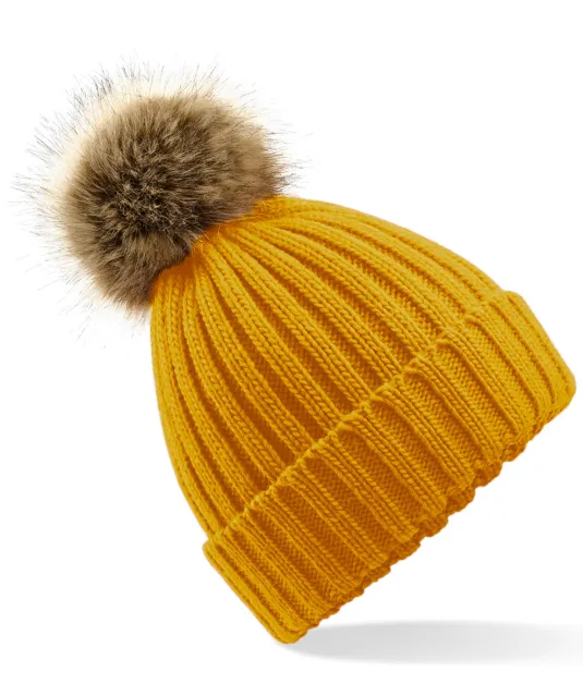 B412 - Pompon beanie Mustard