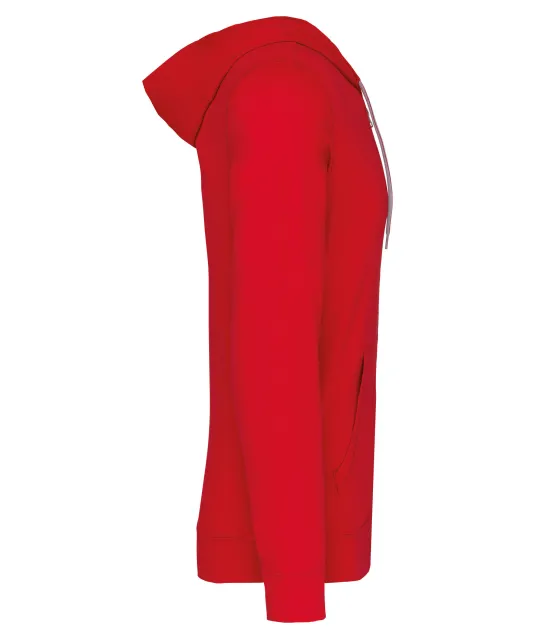 K438 - Vestje van licht katoen met capuchon Red