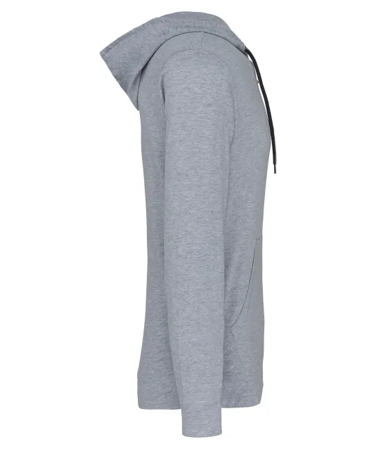 K438 - Vestje van licht katoen met capuchon Oxford Grey
