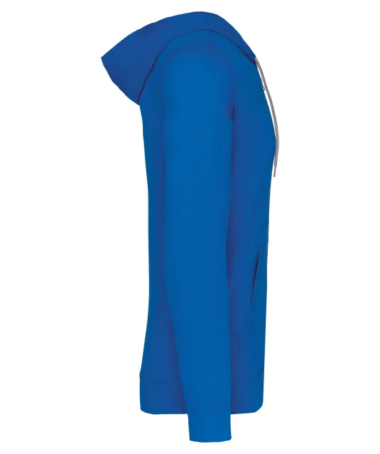K438 - Vestje van licht katoen met capuchon Light Royal Blue