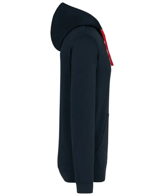 K446 - Sweater met contrasterende capuchon Navy / Red