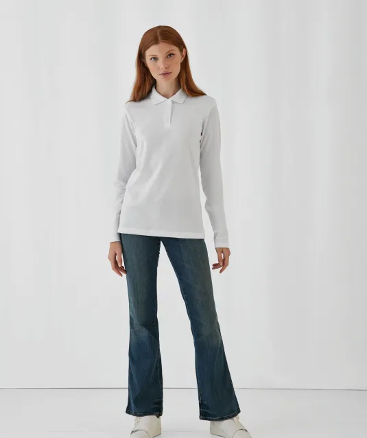 CGPWI13 - ID.001 Ladies' long-sleeve polo shirt White