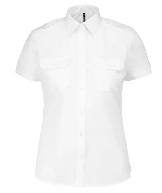 K504 - Damespilootoverhemd korte mouwen White