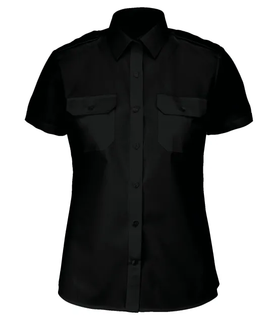K504 - Damespilootoverhemd korte mouwen Black