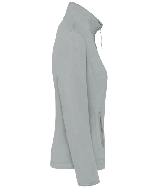 K907 - Microfleece met rits dames Snow Grey