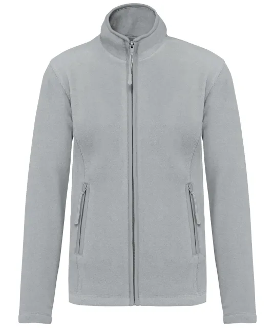 K907 - Microfleece met rits dames Snow Grey