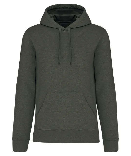 K4027 - Ecologische herensweater met capuchon Green Marble Heather