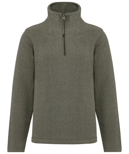 K912 - Enzo - Fleece met ritskraag Green Marble Heather