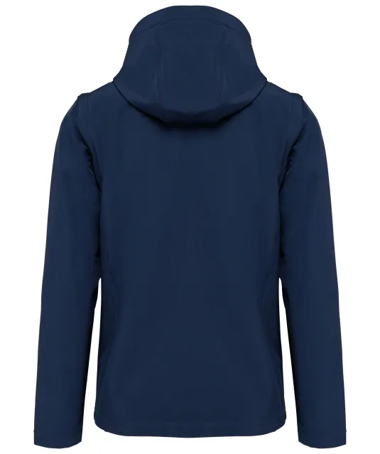 K422 - 3-laagse uniseks softshelljas met afneembare capuchon en mouwen Navy