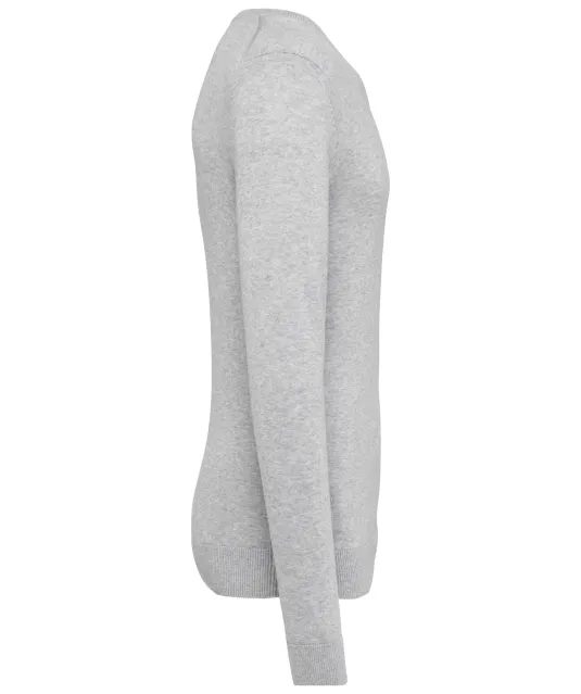 K980 - Ecologische herentrui met V-hals Light grey heather