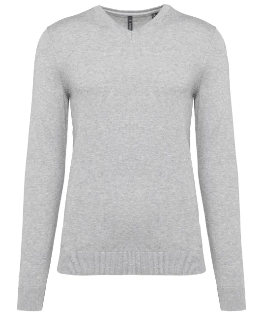 K980 - Ecologische herentrui met V-hals Light grey heather