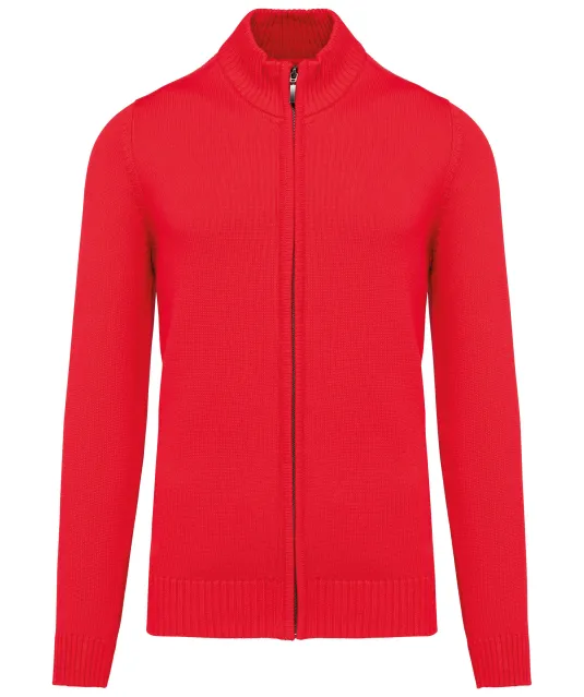 K971 - Heren cardigan met rits Red