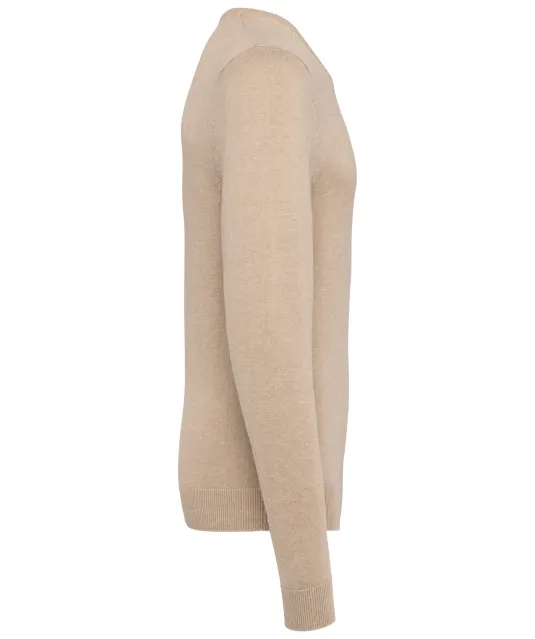 K965 - Heren pullover met v-hals Beige heather