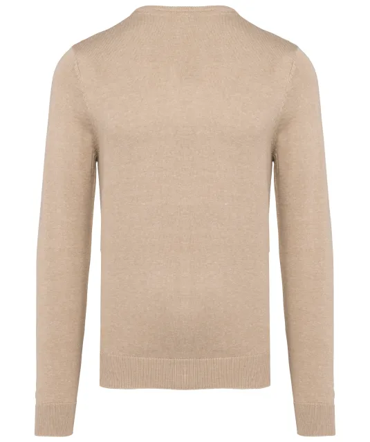 K965 - Heren pullover met v-hals Beige heather