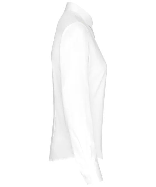 K510 - Damesblouse in popeline met lange mouwen White