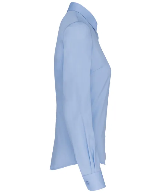 K510 - Damesblouse in popeline met lange mouwen Bright Sky