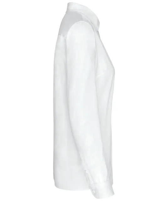 K585 - Damesoverhemd met lange mouwen van katoen Nevada White