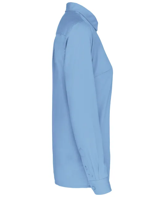 K585 - Damesoverhemd met lange mouwen van katoen Nevada Sky Blue