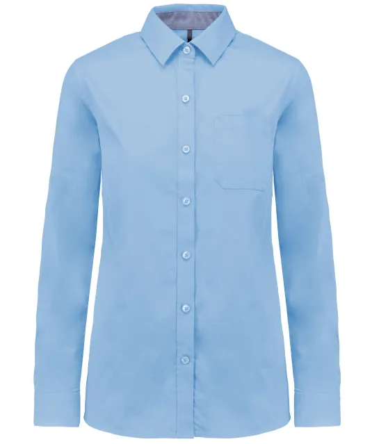 K585 - Damesoverhemd met lange mouwen van katoen Nevada Sky Blue