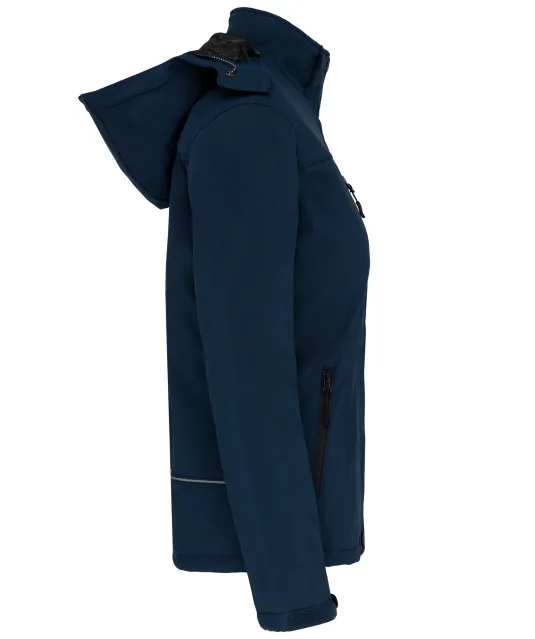 K651 - Gewatteerde softshell damesparka met capuchon Navy