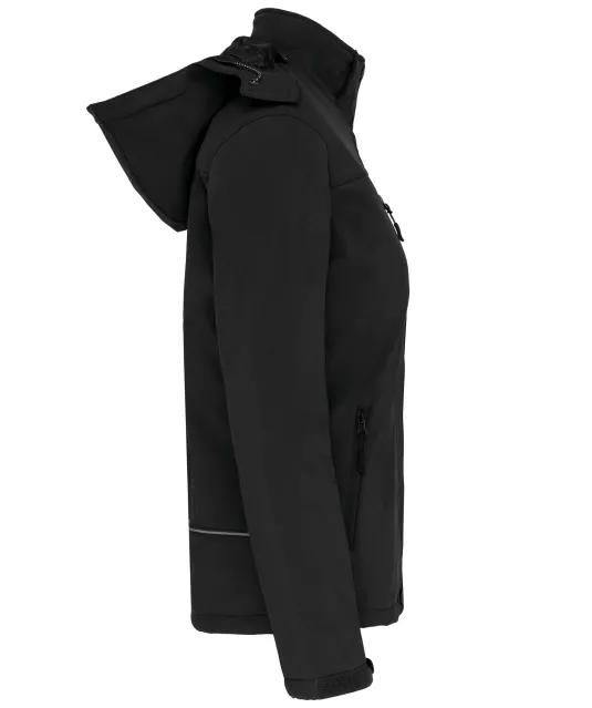 K651 - Gewatteerde softshell damesparka met capuchon Black