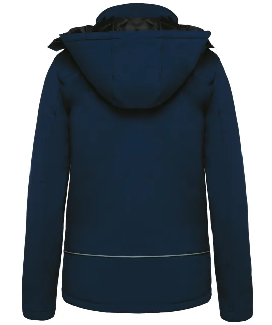 K651 - Gewatteerde softshell damesparka met capuchon Navy
