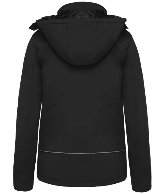 K651 - Gewatteerde softshell damesparka met capuchon Black