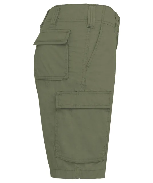K756 - Lichte damesbermuda met diverse zakken Light khaki