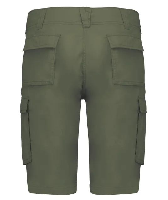 K756 - Lichte damesbermuda met diverse zakken Light khaki