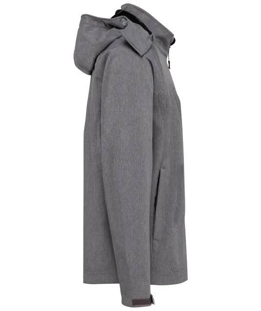 K413 - Heren softshell jas met afneembare capuchon Marl Grey
