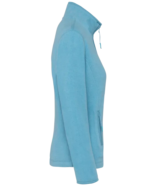K907 - Microfleece met rits dames Cloudy blue heather