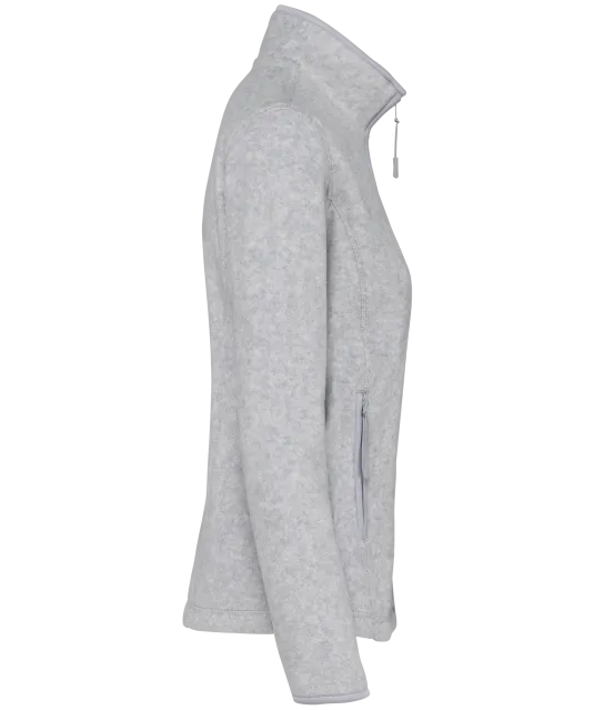 K907 - Microfleece met rits dames Ash Heather