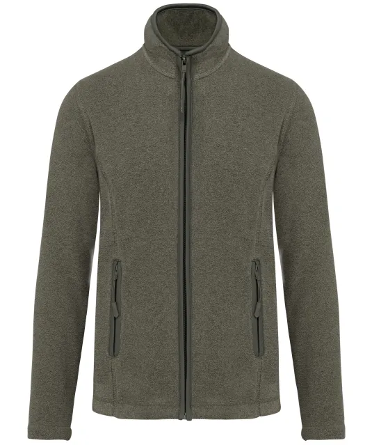 K907 - Microfleece met rits dames Green Marble Heather