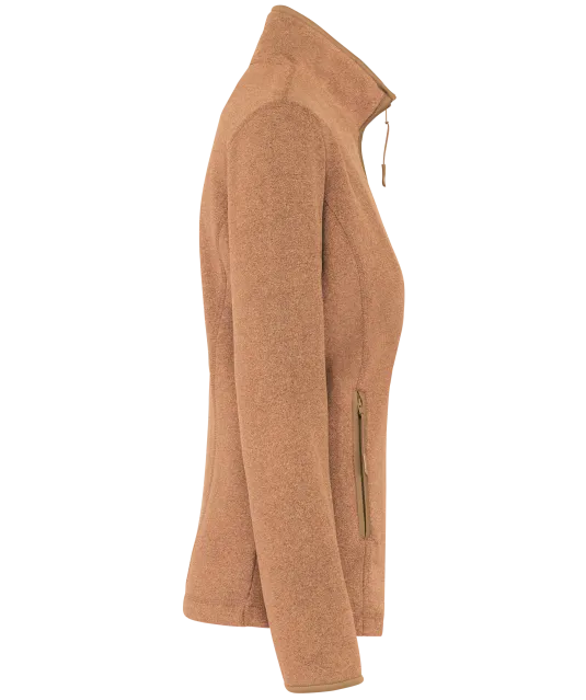 K907 - Microfleece met rits dames Camel Heather