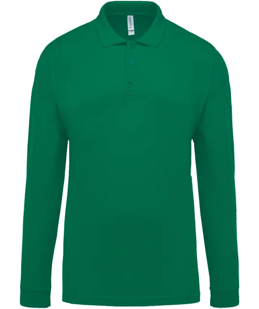 K256 - Piqué-herenpolo lange mouwen Kelly Green