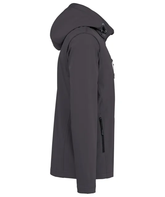 K422 - 3-laagse uniseks softshelljas met afneembare capuchon en mouwen Titanium