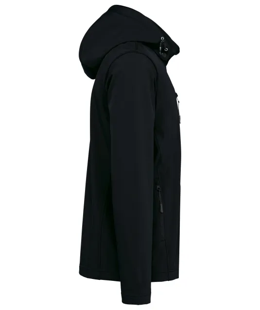 K422 - 3-laagse uniseks softshelljas met afneembare capuchon en mouwen Black