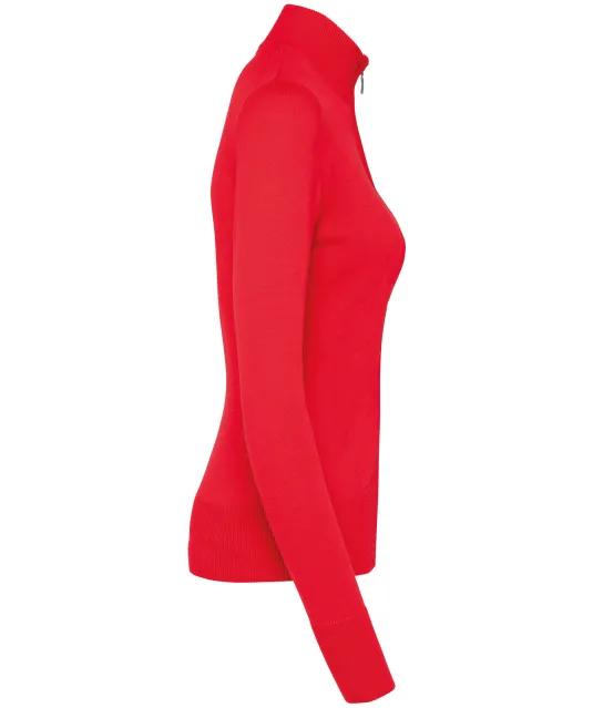K962 - Dames cardigan met rits Red