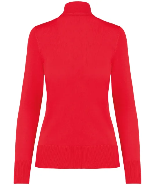 K962 - Dames cardigan met rits Red