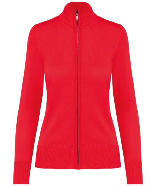 K962 - Dames cardigan met rits Red
