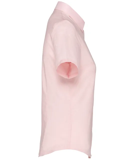 K536 - Dames Oxford blouse korte mouwen Oxford Pale Pink