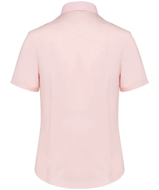 K536 - Dames Oxford blouse korte mouwen Oxford Pale Pink
