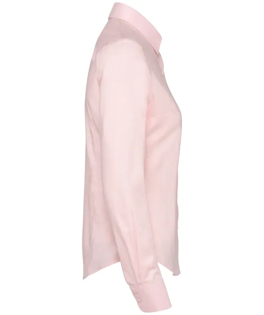 K534 - Dames Oxford blouse lange mouwen Oxford Pale Pink