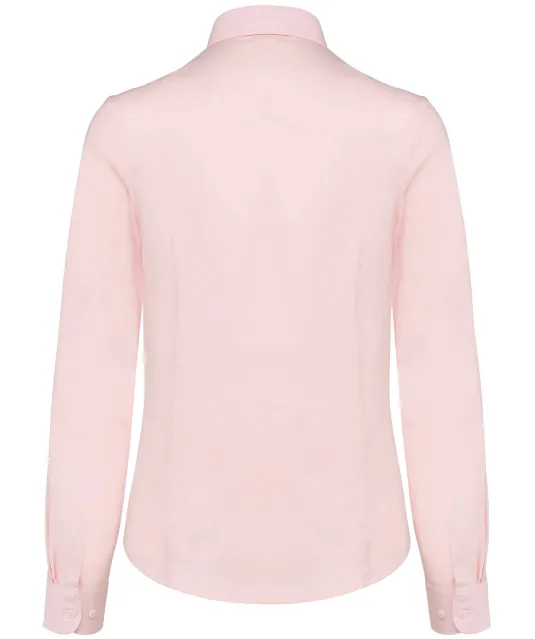 K534 - Dames Oxford blouse lange mouwen Oxford Pale Pink