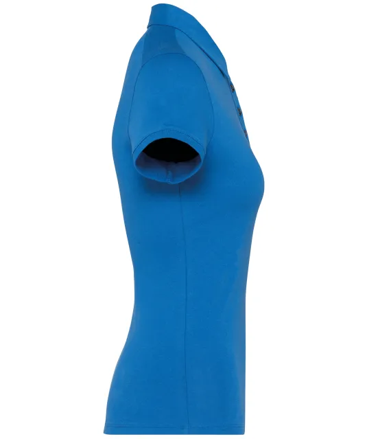 K263 - Damespolo korte mouwen van jersey Light Royal Blue
