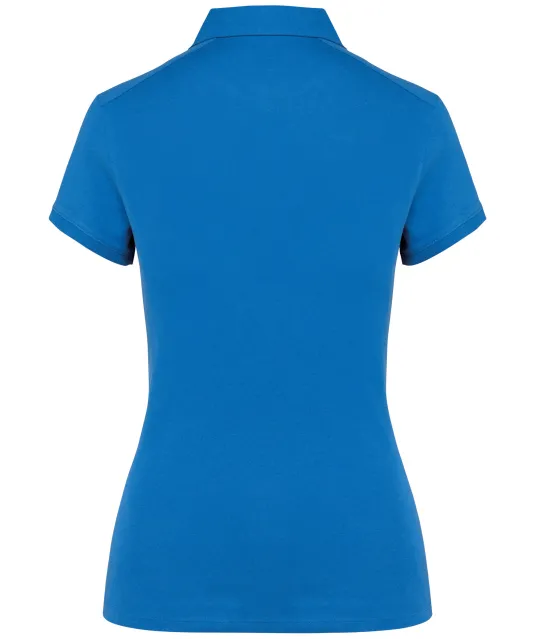 K263 - Damespolo korte mouwen van jersey Light Royal Blue